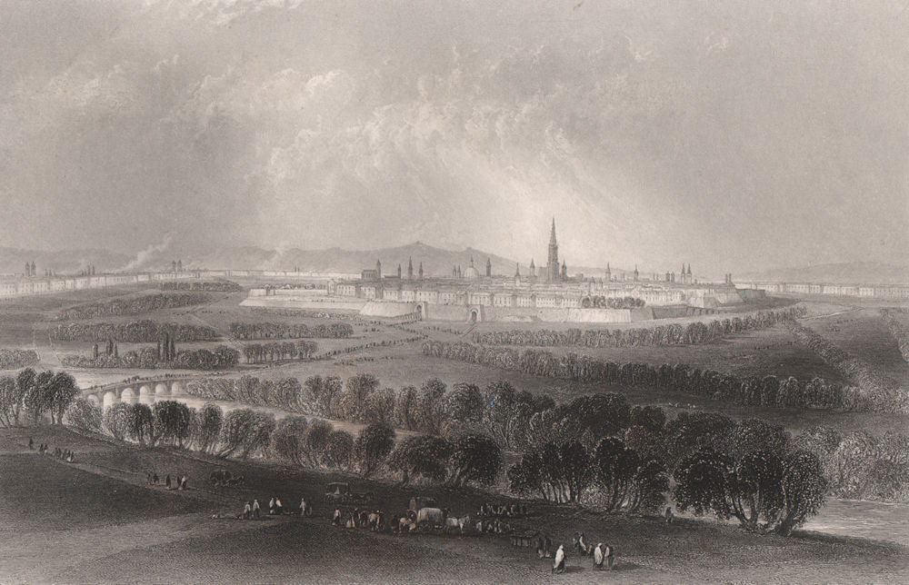 View of Vienna, Austria. Wien. BARTLETT 1840 old antique vintage print picture
